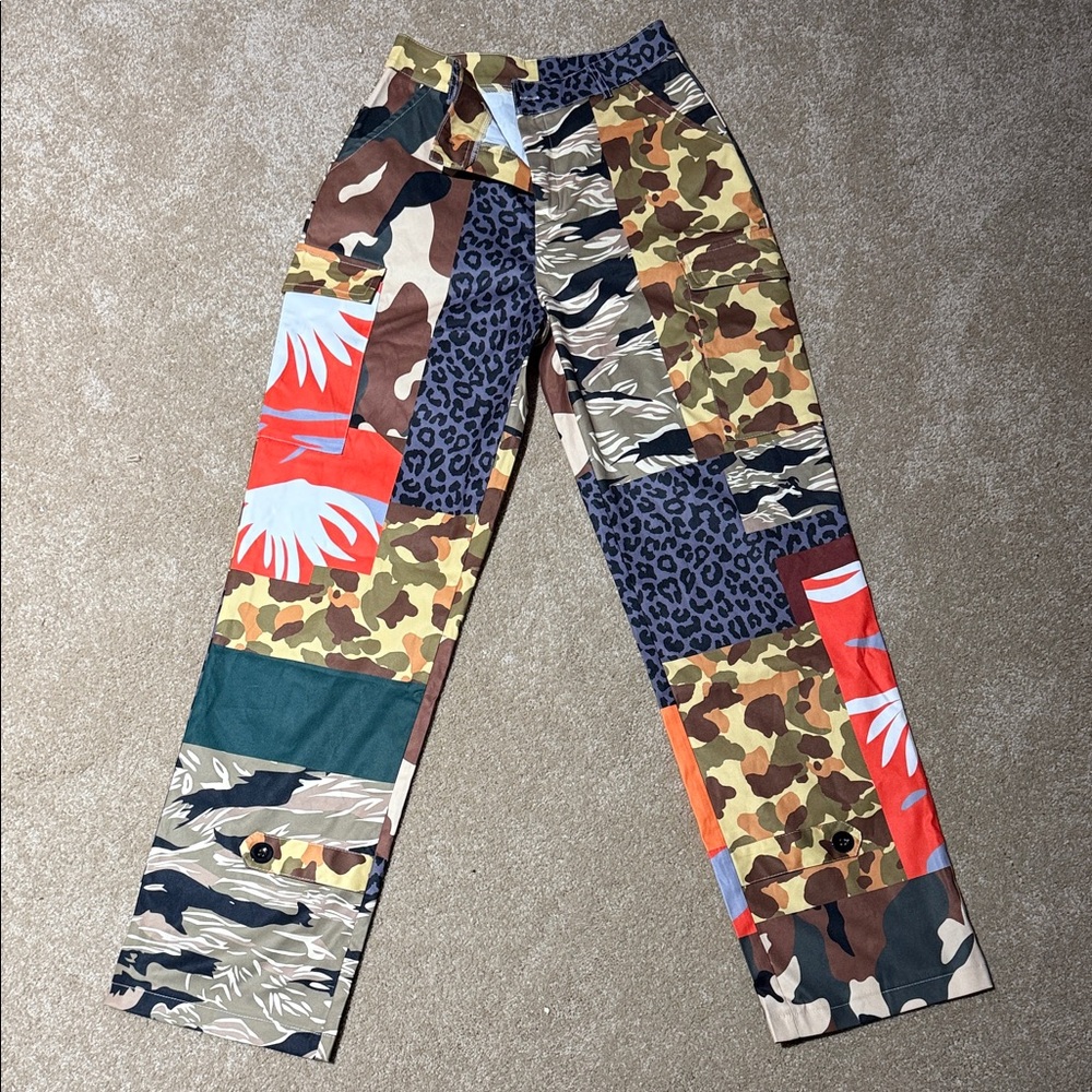 Blush Multicolor Patchwork Casual Pants